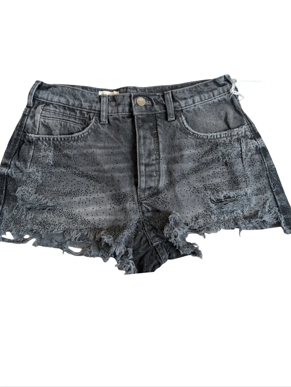 Pilcro Devon Rhinestone Distressed Denim Shorts Size 28 - Picture 4 of 13